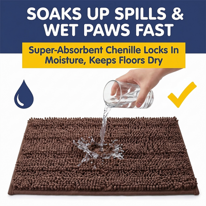 Muddymats® StripeMax Dog Floor Mat for Muddy Paws – Thick Plush Striped Chenille Muddy Carpet®, Super Water Absorbent Microfiber, Quick Dry, Slip Resistant Washable Indoor Mat