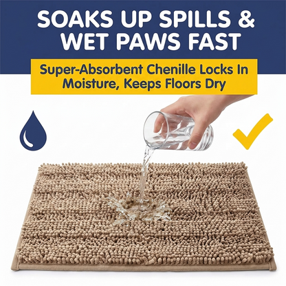 Muddymats® StripeMax Dog Floor Mat for Muddy Paws – Thick Plush Striped Chenille Muddy Carpet®, Super Water Absorbent Microfiber, Quick Dry, Slip Resistant Washable Indoor Mat