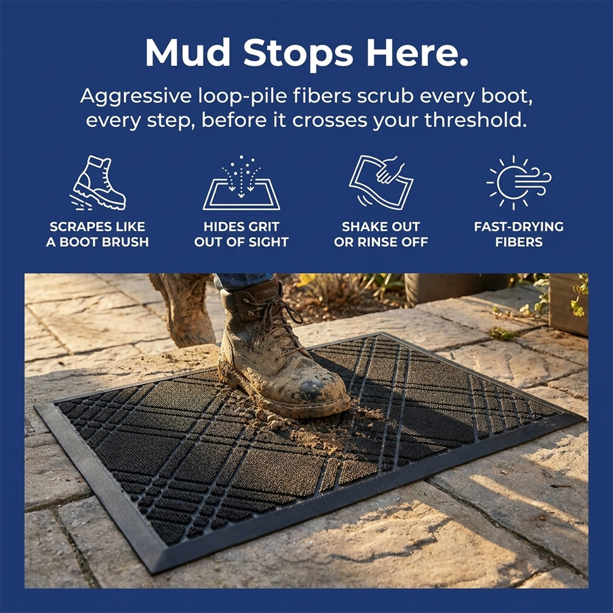 Muddymats® Printed Meshy Mat – The Best Dog Outdoor Mat for Muddy Paws