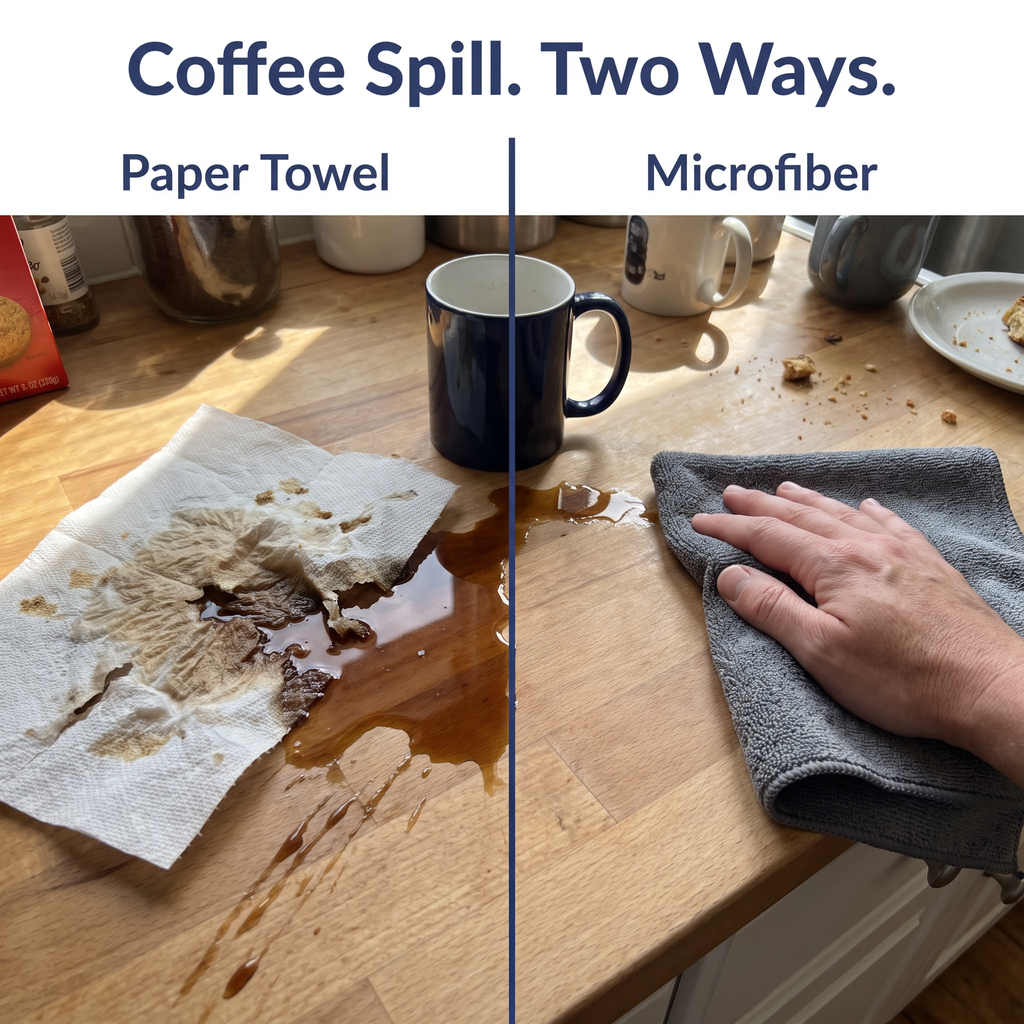 Muddymats® Kitchen Towels 3 Pack - Super Absorbent Microfiber Dish Cloths, Quick Dry Soft Cleaning Towels for Dishes, Counters and Spills, Machine Washable, Grey 11.8" x 11.8"