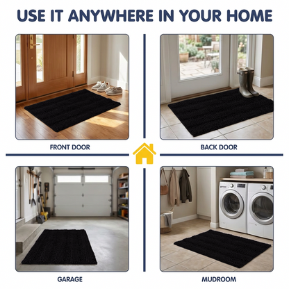 Muddymats® StripeMax Dog Floor Mat for Muddy Paws – Thick Plush Striped Chenille Muddy Carpet®, Super Water Absorbent Microfiber, Quick Dry, Slip Resistant Washable Indoor Mat