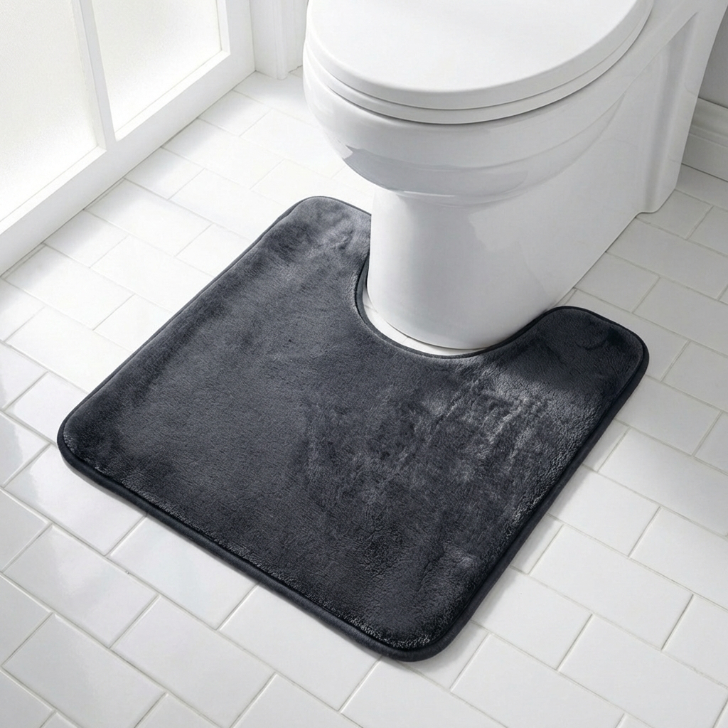 Muddymats® Memory Foam Bath Mat Set 2 Piece – Velvet Soft Non Slip Bathroom Rugs Set, Thick Absorbent Washable Bath Mats for Bathroom Floor and Shower, 20"x30" + 20"x20" U-Shaped