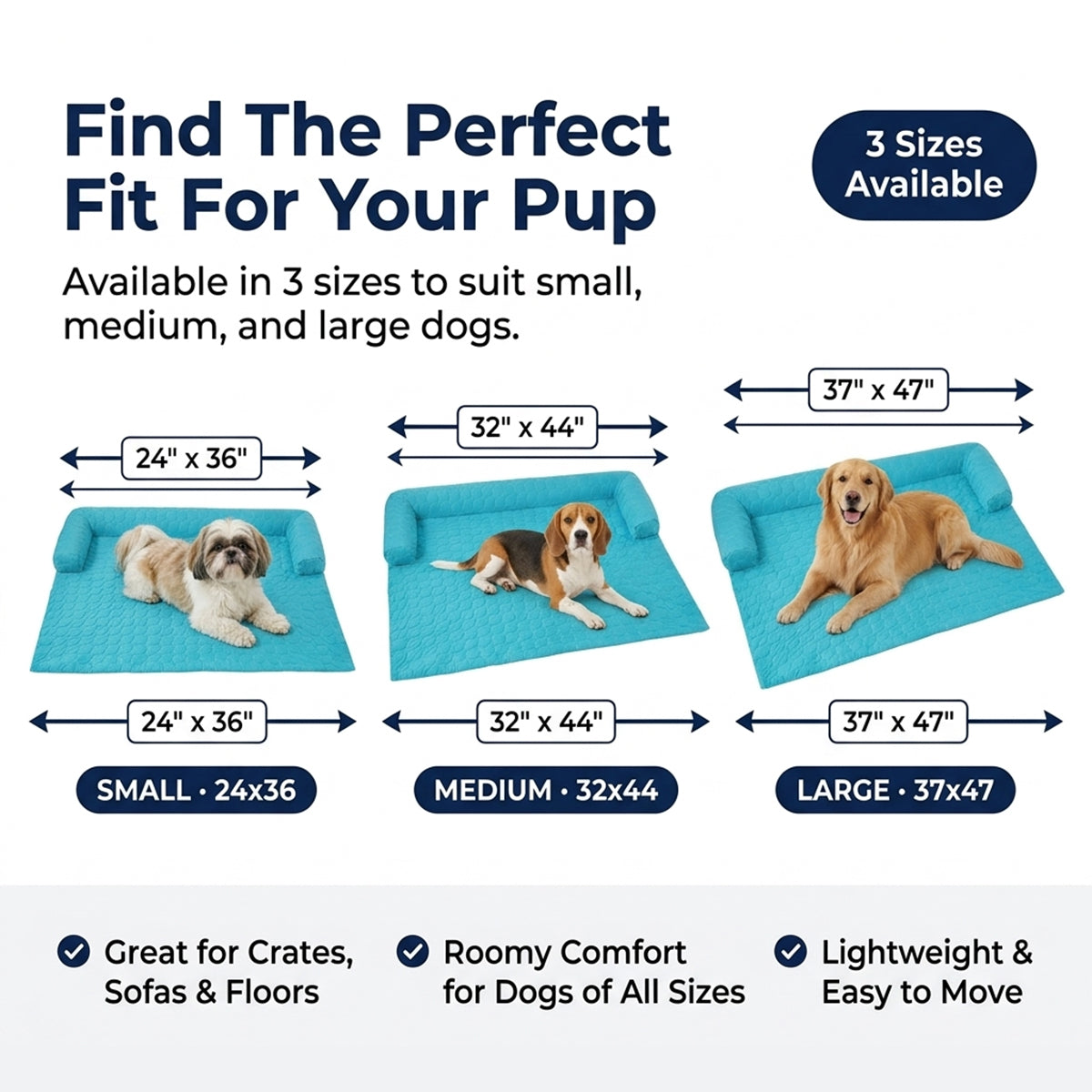 Muddymats® Ice Silk Cooling Dog Bed with Orthopedic Memory Foam & Bolster Rim, Self-Cooling Breathable Pet Sofa Bed, Extra-Wide Sofa Protection, Non-Slip, Detachable & Machine Washable