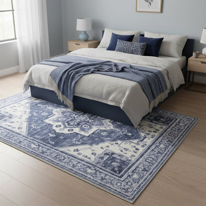 Muddy Carpet Admiral Washable Area Rugs for Living Room, Bedroom & Dining Room – Modern Soft Low Pile Non Slip Carpet – Pet Friendly Waterproof Foldable Rugs for Home