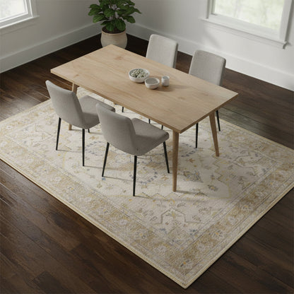 Muddy Carpet Champagne Washable Area Rugs for Living Room, Bedroom & Dining Room – Modern Soft Low Pile Non Slip Carpet – Pet Friendly Waterproof Foldable Rugs for Home