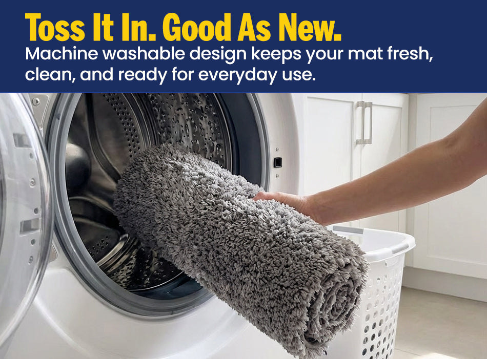 Muddymats® Fluffy Bathroom Rugs 2 Piece Set, Soft Absorbent Microfiber Bath Mats, Non Slip, Quick Dry, Machine Washable for Floor, Tub, Shower & Toilet, 20"x30" + 20"x20" U-Shaped