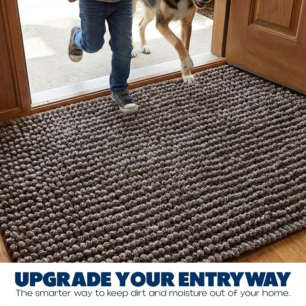 Muddymats® T.Max Dual Tone Indoor Dog Door Mat & Bathroom Rugs – Non Slip Chenille Entryway Rug for Muddy Paws, Super Absorbent Washable Front Door Mat, Quick Dry Bath Mat