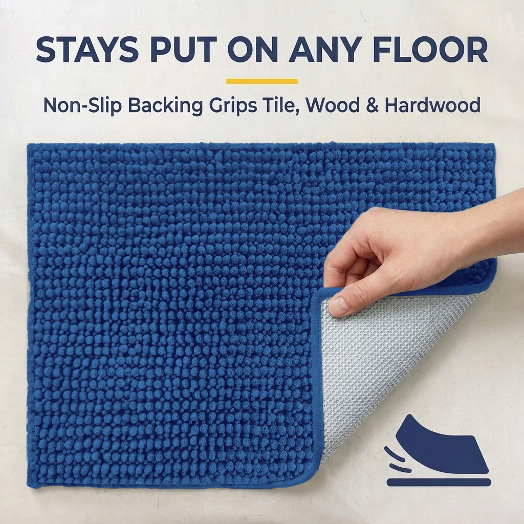 Muddymats® T.Max Dog Door Mat for Muddy Paws – Dirt-Trapping Chenille Entryway Muddy Carpet®, Super Water Absorbent Microfiber, Quick Dry, Slip Resistant Washable Indoor Mat