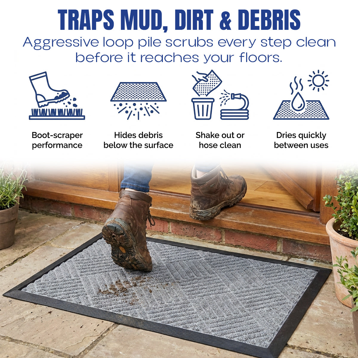 Muddymats® Printed Meshy Mat – The Best Dog Outdoor Mat for Muddy Paws