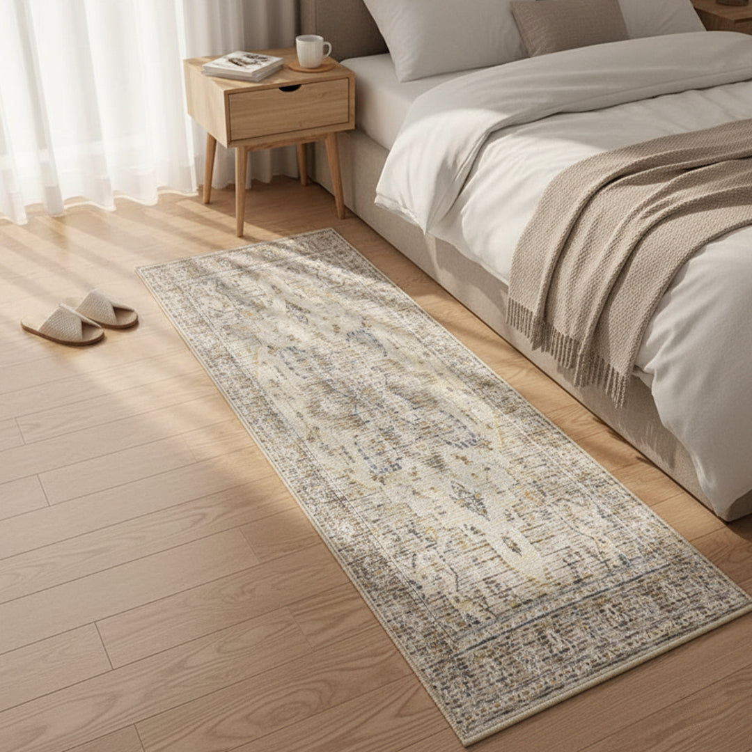 Muddy Carpet Tuscany Washable Area Rugs for Living Room, Bedroom & Dining Room – Modern Soft Low Pile Non Slip Carpet – Pet Friendly Waterproof Foldable Rugs for Home