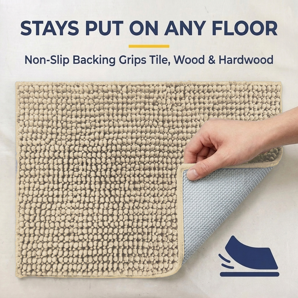 Muddymats® T.Max Dog Door Mat for Muddy Paws – Dirt-Trapping Chenille Entryway Muddy Carpet®, Super Water Absorbent Microfiber, Quick Dry, Slip Resistant Washable Indoor Mat