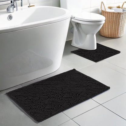 Muddymats® Bathroom Rugs set, Bath Mats (20”x30”) with U Shaped Toilet Mat (20”x20”)