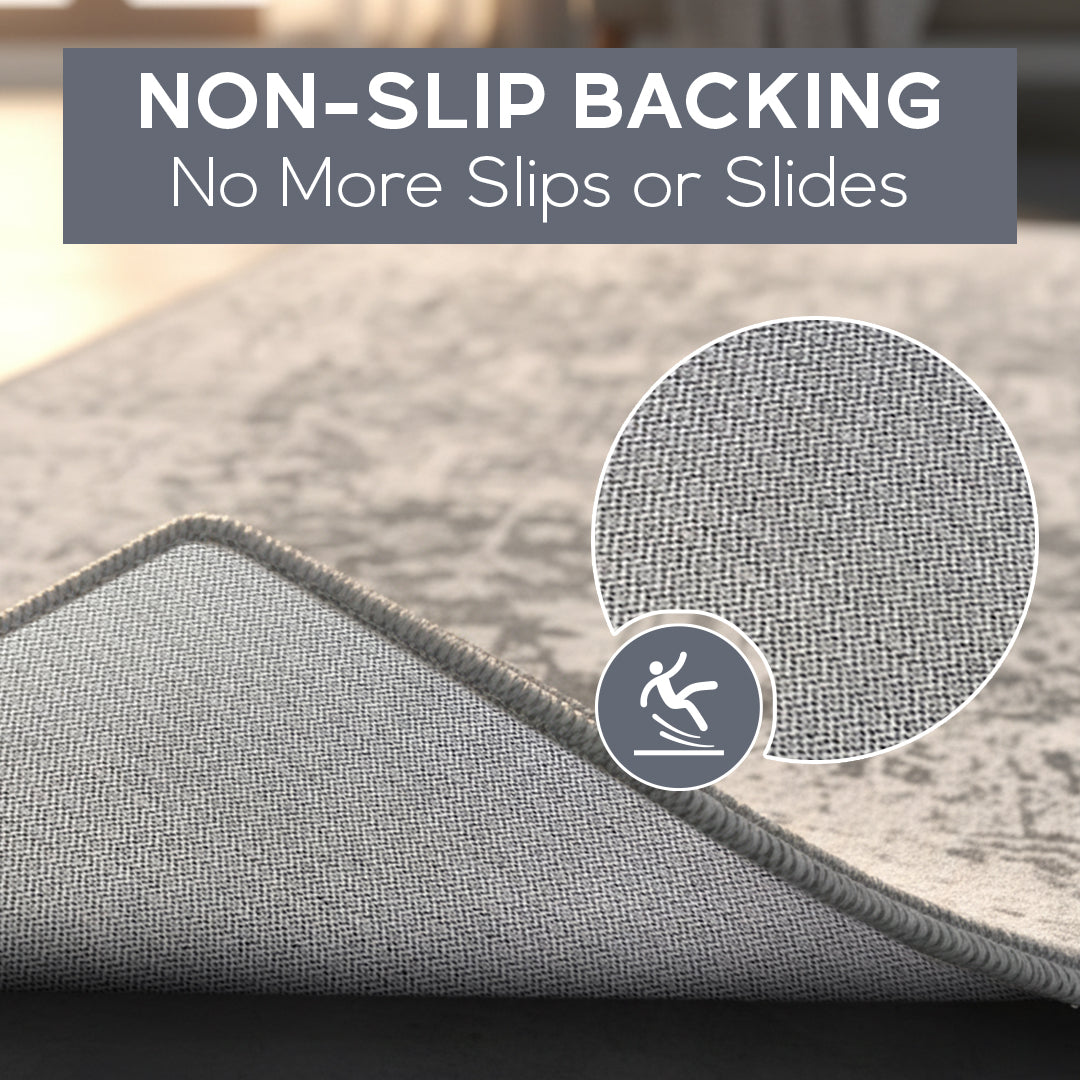 Muddy Carpet Frostbell Washable Area Rugs for Living Room, Bedroom & Dining Room – Modern Soft Low Pile Non Slip Carpet – Pet Friendly Waterproof Foldable Rugs for Home