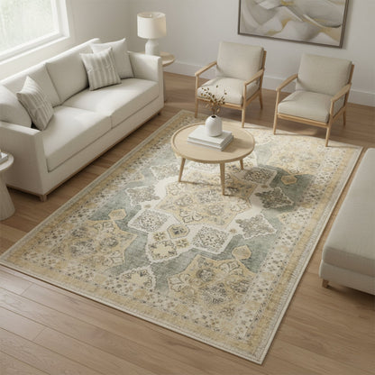 Muddy Carpet Monarch Washable Area Rugs for Living Room, Bedroom & Dining Room – Modern Soft Low Pile Non Slip Carpet – Pet Friendly Waterproof Foldable Rugs for Home
