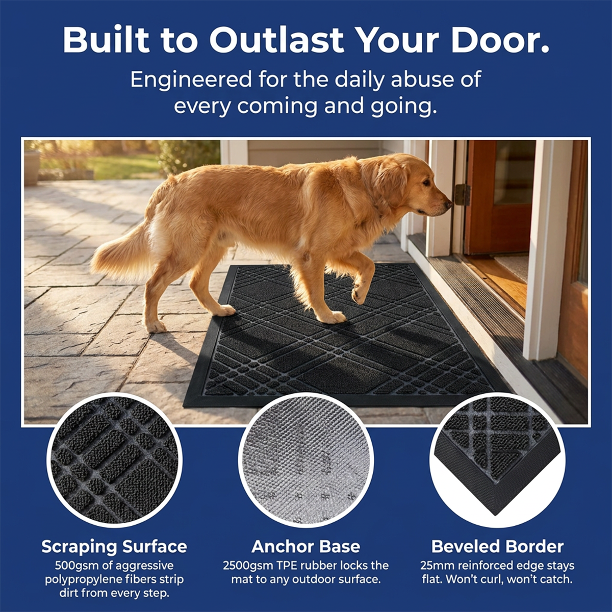 Muddymats® Printed Meshy Mat – The Best Dog Outdoor Mat for Muddy Paws
