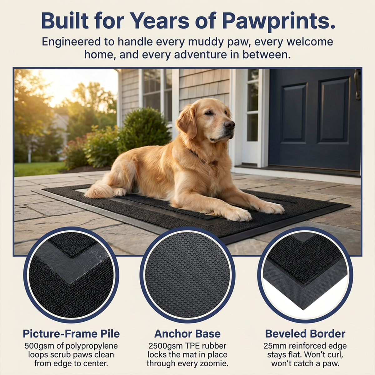 Muddymats® Printed Meshy Mat – The Best Dog Outdoor Mat for Muddy Paws