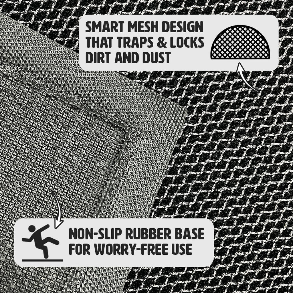 Muddymats® Semi-Circle Meshy Door Mat Heavy-Duty Quick-Dry Floor Mat, Sand & Dirt Trapper for Indoor & Outdoor, Ideal for Entrance, Patios & Garages, Low-Profile, Non-Slip, Washable, Mudroom