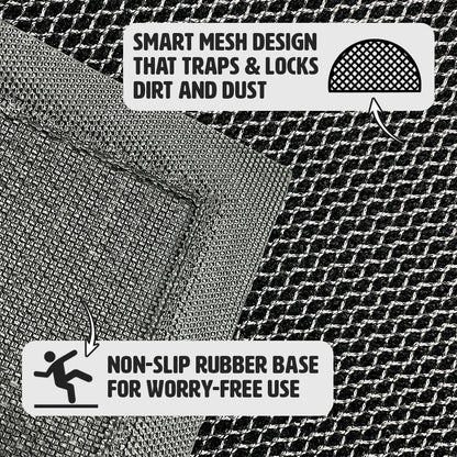 Muddymats® Semi-Circle Meshy Door Mat Heavy-Duty Quick-Dry Floor Mat, Sand & Dirt Trapper for Indoor & Outdoor, Ideal for Entrance, Patios & Garages, Low-Profile, Non-Slip, Washable, Mudroom