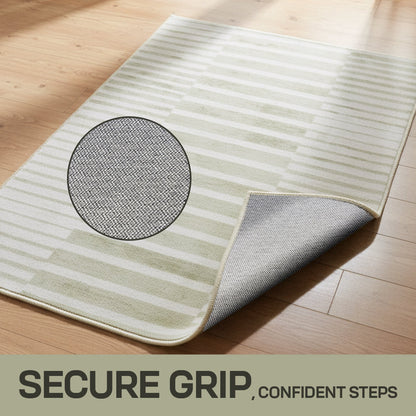 Muddy Carpet Creamline Washable Area Rugs for Living Room, Bedroom & Dining Room – Modern Soft Low Pile Non Slip Carpet – Pet Friendly Waterproof Foldable Rugs for Home