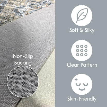 Muddy Carpet Coral Washable Area Rugs for Living Room, Bedroom & Dining Room – Modern Soft Low Pile Non Slip Carpet – Pet Friendly Waterproof Foldable Rugs for Home