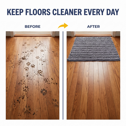 Muddymats® DuoMax Dog Door Mat for Muddy Paws – Dual-Texture Absorbent Mat Chenille Entryway Muddy Carpet®, Microfiber Quick Dry, Slip Resistant Machine Washable Indoor Mat