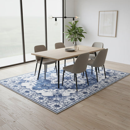 Muddy Carpet Navybell Washable Area Rugs for Living Room, Bedroom & Dining Room – Modern Soft Low Pile Non Slip Carpet – Pet Friendly Waterproof Foldable Rugs for Home