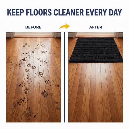 Muddymats® DuoMax Dog Door Mat for Muddy Paws – Dual-Texture Absorbent Mat Chenille Entryway Muddy Carpet®, Microfiber Quick Dry, Slip Resistant Machine Washable Indoor Mat