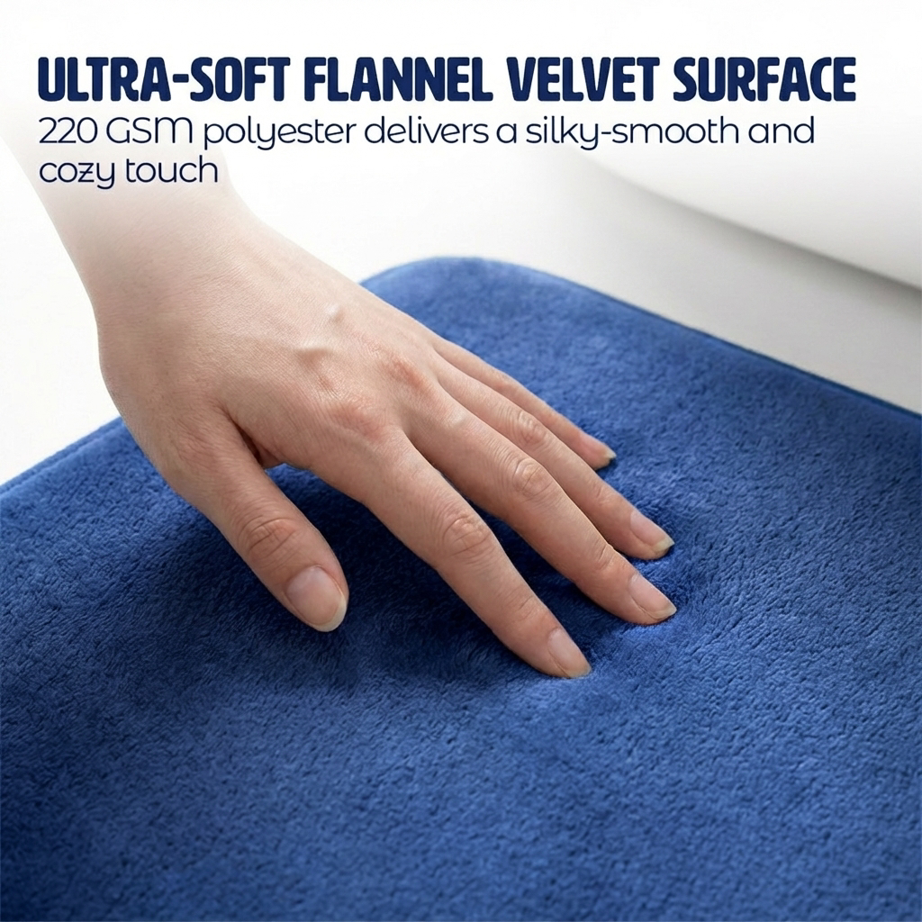 Muddymats® Memory Foam Bath Mat – Velvet Soft Non Slip Bathroom Rugs, Thick Absorbent Bath Rugs, Washable Bath Mat for Bathroom Floor and Shower