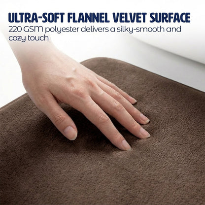 Muddymats® Memory Foam Bath Mat Set 2 Piece – Velvet Soft Non Slip Bathroom Rugs Set, Thick Absorbent Washable Bath Mats for Bathroom Floor and Shower, 20"x30" + 20"x20" U-Shaped