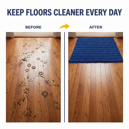 Muddymats® DuoMax Dog Door Mat for Muddy Paws – Dual-Texture Absorbent Mat Chenille Entryway Muddy Carpet®, Microfiber Quick Dry, Slip Resistant Machine Washable Indoor Mat