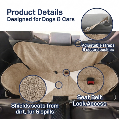 Muddymats® Petite Chenille Dog Car Seat Cover for Back Seat, 100% Waterproof Dog Hammock for Car, SUVs & Trucks, Heavy Duty, Scratch Proof Car Seat Cover, Slip Resistant Backing & Side Flaps