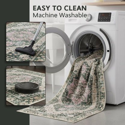 Muddy Carpet Eden Washable Area Rugs for Living Room, Bedroom & Dining Room – Modern Soft Low Pile Non Slip Carpet – Pet Friendly Waterproof Foldable Rugs for Home