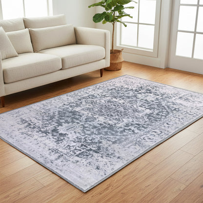 Muddy Carpet Frostbell Washable Area Rugs for Living Room, Bedroom & Dining Room – Modern Soft Low Pile Non Slip Carpet – Pet Friendly Waterproof Foldable Rugs for Home