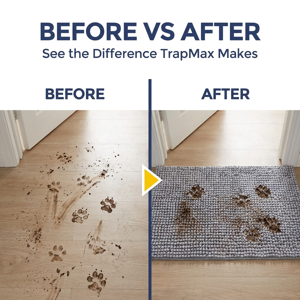 Muddymats® T.Max Dog Door Mat for Muddy Paws – Dirt-Trapping Chenille Entryway Muddy Carpet®, Super Water Absorbent Microfiber, Quick Dry, Slip Resistant Washable Indoor Mat