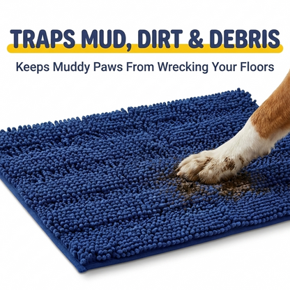 Muddymats® StripeMax Dog Floor Mat for Muddy Paws – Thick Plush Striped Chenille Muddy Carpet®, Super Water Absorbent Microfiber, Quick Dry, Slip Resistant Washable Indoor Mat