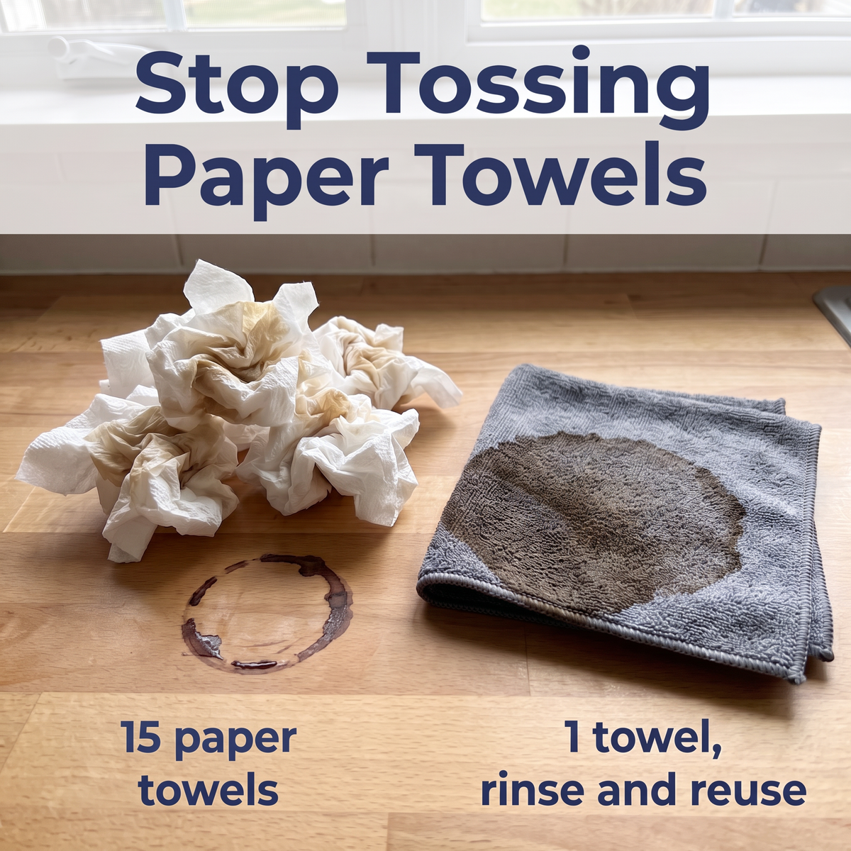 Muddymats® Kitchen Towels 3 Pack - Super Absorbent Microfiber Dish Cloths, Quick Dry Soft Cleaning Towels for Dishes, Counters and Spills, Machine Washable, Grey 11.8" x 11.8"