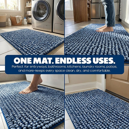 Muddymats® T.Max Dual Tone Indoor Dog Door Mat & Bathroom Rugs – Non Slip Chenille Entryway Rug for Muddy Paws, Super Absorbent Washable Front Door Mat, Quick Dry Bath Mat