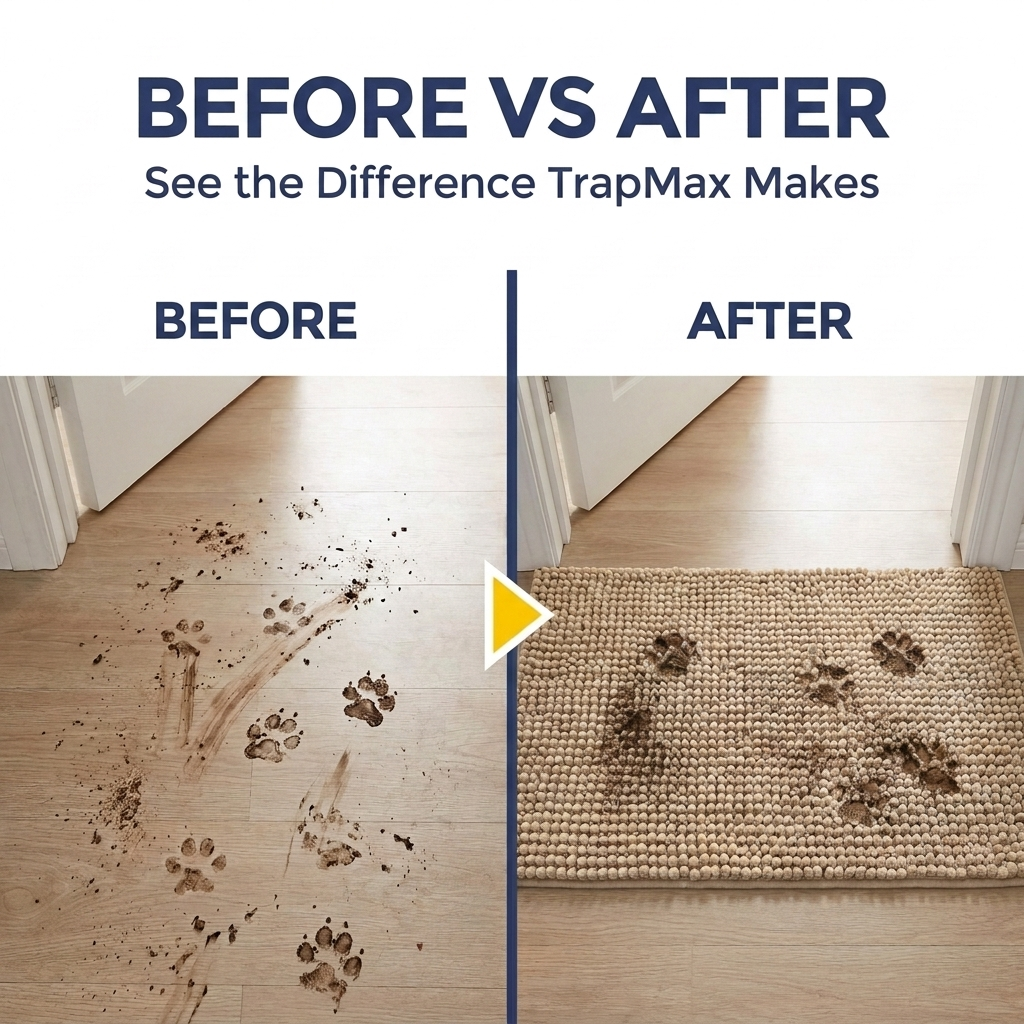 Muddymats® T.Max Dog Door Mat for Muddy Paws – Dirt-Trapping Chenille Entryway Muddy Carpet®, Super Water Absorbent Microfiber, Quick Dry, Slip Resistant Washable Indoor Mat