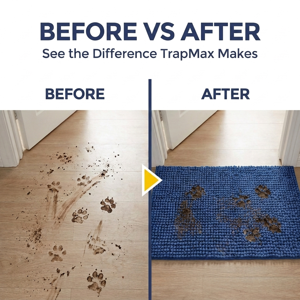 Muddymats® T.Max Dog Door Mat for Muddy Paws – Dirt-Trapping Chenille Entryway Muddy Carpet®, Super Water Absorbent Microfiber, Quick Dry, Slip Resistant Washable Indoor Mat