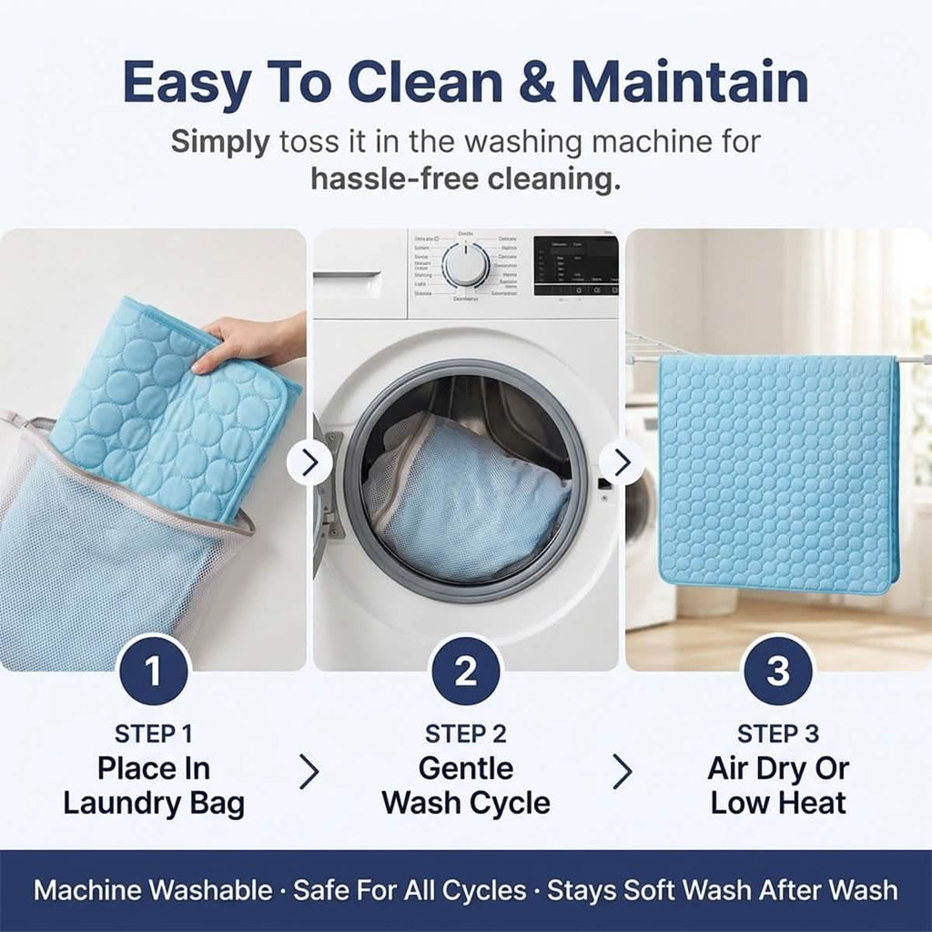 Muddymats® Self-Cooling Dog Mat, Ice Silk Cooling Pad for Dogs & Cats, No Water or Electricity Needed, Easy to Clean Non-Slip Summer Pet Mat for Indoor & Outdoor, Sofa, Crate & Car