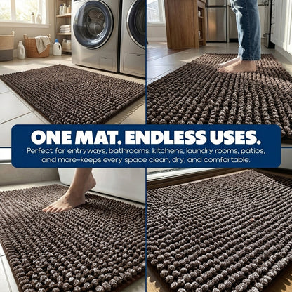 Muddymats® T.Max Dual Tone Indoor Dog Door Mat & Bathroom Rugs – Non Slip Chenille Entryway Rug for Muddy Paws, Super Absorbent Washable Front Door Mat, Quick Dry Bath Mat