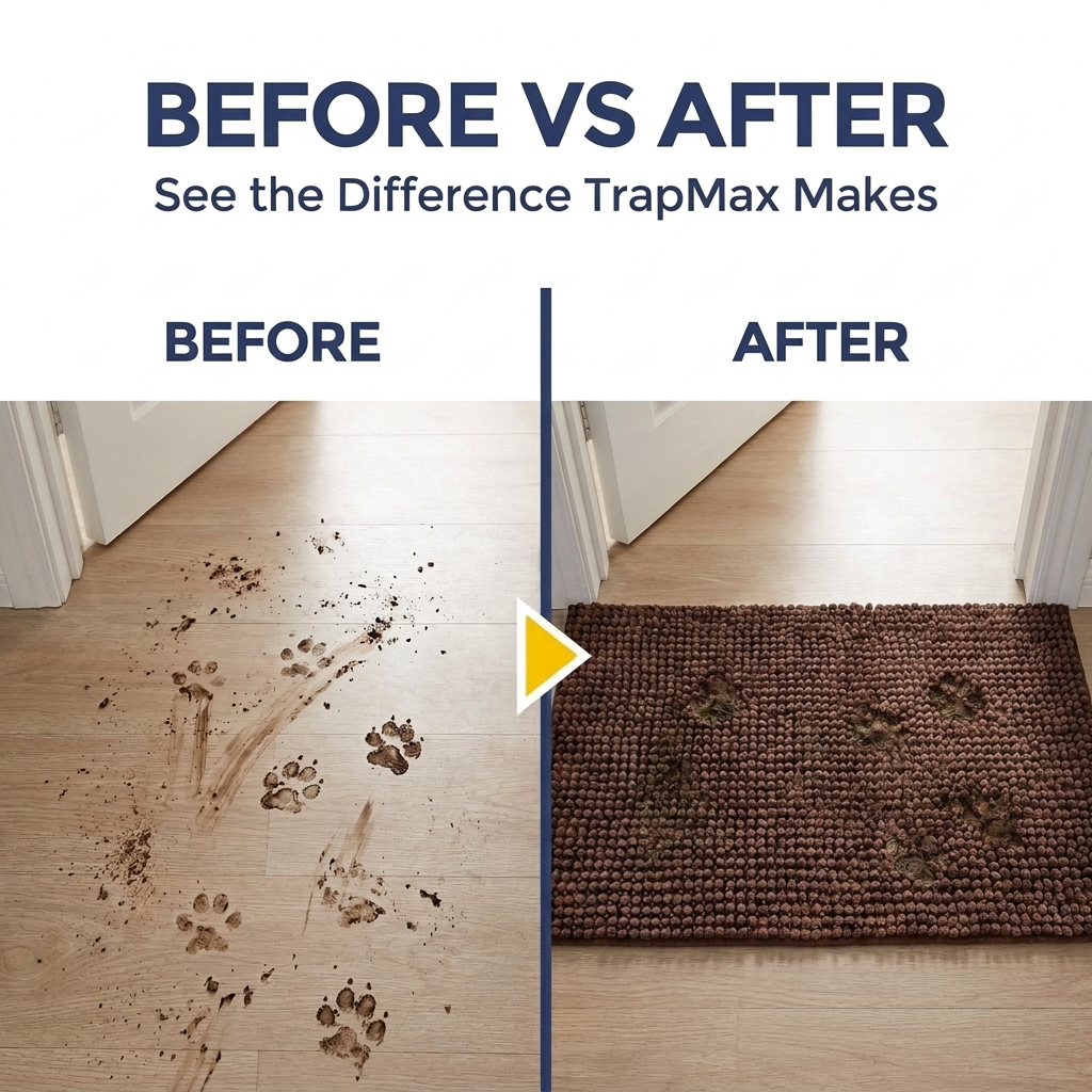 Muddymats® T.Max Dog Door Mat for Muddy Paws – Dirt-Trapping Chenille Entryway Muddy Carpet®, Super Water Absorbent Microfiber, Quick Dry, Slip Resistant Washable Indoor Mat