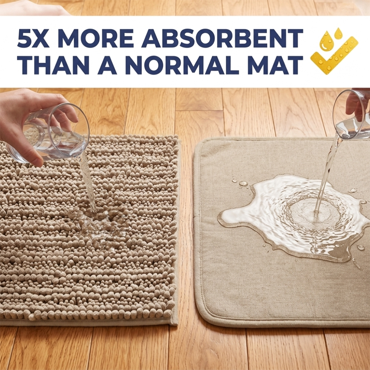 Muddymats® DuoMax Dog Door Mat for Muddy Paws – Dual-Texture Absorbent Mat Chenille Entryway Muddy Carpet®, Microfiber Quick Dry, Slip Resistant Machine Washable Indoor Mat