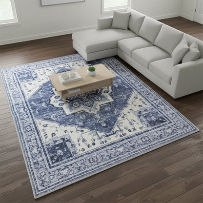 Muddy Carpet Admiral Washable Area Rugs for Living Room, Bedroom & Dining Room – Modern Soft Low Pile Non Slip Carpet – Pet Friendly Waterproof Foldable Rugs for Home