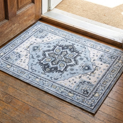 Muddy Carpet Azure Washable Area Rugs for Living Room, Bedroom & Dining Room – Modern Soft Low Pile Non Slip Carpet – Pet Friendly Waterproof Foldable Rugs for Home