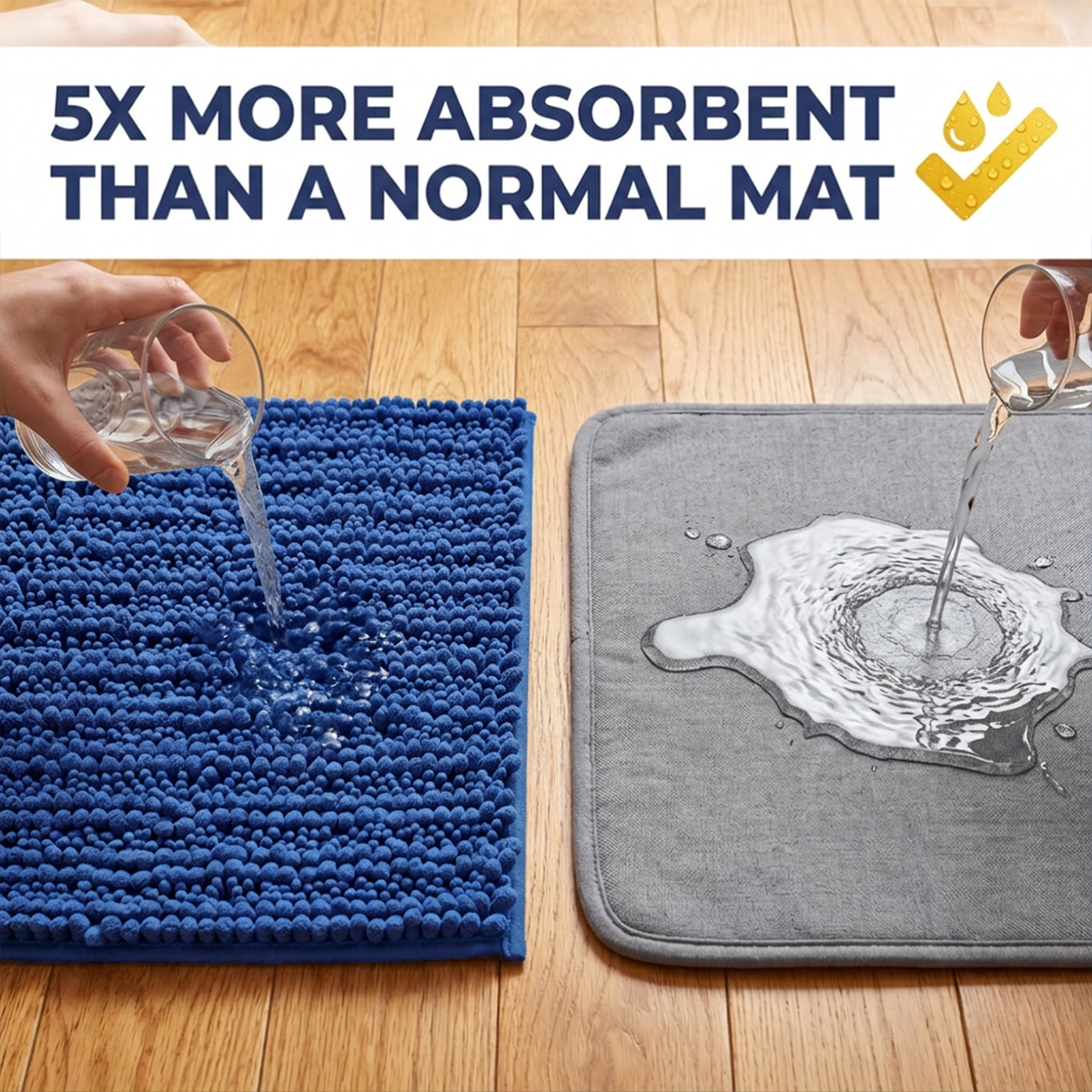 Muddymats® DuoMax Dog Door Mat for Muddy Paws – Dual-Texture Absorbent Mat Chenille Entryway Muddy Carpet®, Microfiber Quick Dry, Slip Resistant Machine Washable Indoor Mat