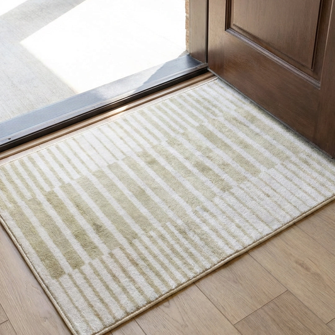 Muddy Carpet Creamline Washable Area Rugs for Living Room, Bedroom & Dining Room – Modern Soft Low Pile Non Slip Carpet – Pet Friendly Waterproof Foldable Rugs for Home