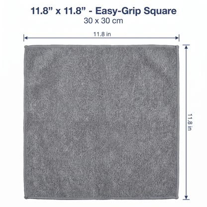 Muddymats® Kitchen Towels 3 Pack - Super Absorbent Microfiber Dish Cloths, Quick Dry Soft Cleaning Towels for Dishes, Counters and Spills, Machine Washable, Grey 11.8" x 11.8"