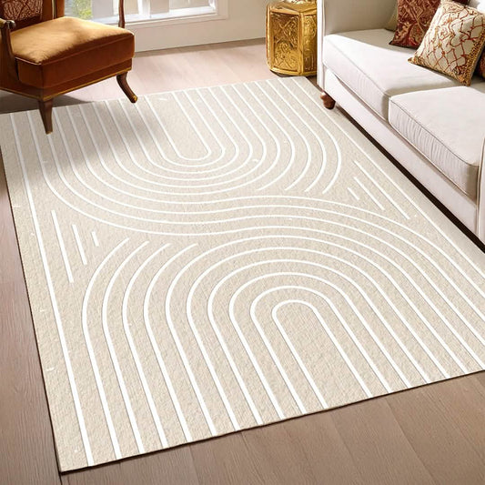 Muddy Carpet Maze Washable Area Rugs for Living Room, Bedroom & Dining Room – Modern Soft Low Pile Non Slip Carpet – Pet Friendly Waterproof Foldable Rugs for Home