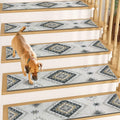Muddymats® Soft Chenille Stair Treads Non-Slip Reusable, Super Absorbent Stair Treads for Wooden Steps, Tile & Marble Floor, Easy to Install & Machine Washable - Diamond 30'' x 7''